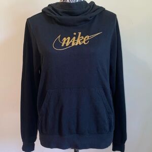 Nike Women’s Mock Neck Hoodie With Gold Logo Size Medium